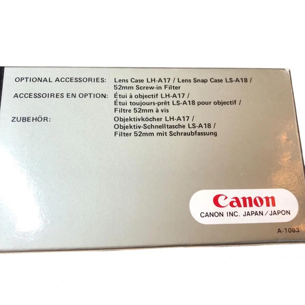 Vintage Canon FD 70-150/4.5 Zoom Lens Original Box Instruction Manual Very Good